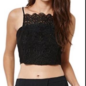 NWT Kendall & Kylie Black Crop Top